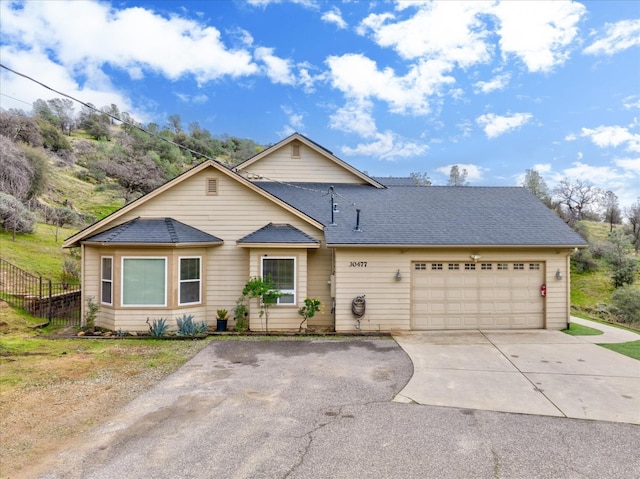 view of front of house with a garage