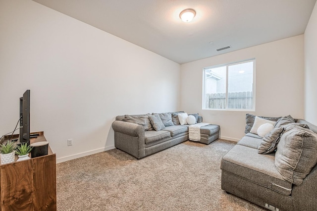 living room featuring carpet floors