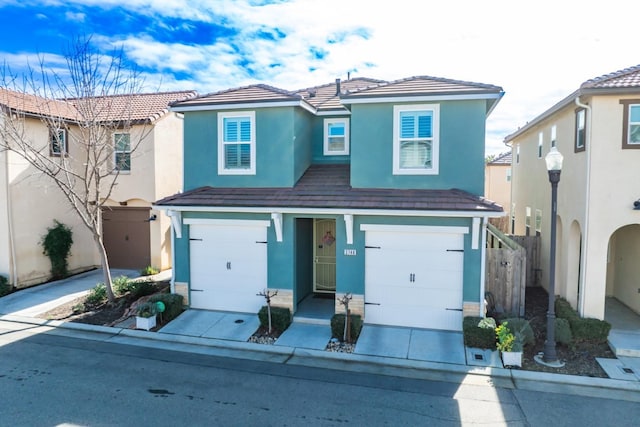 front facade with a garage