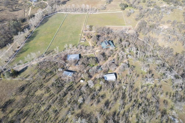 drone / aerial view with a rural view