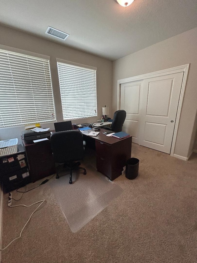 office area with carpet floors