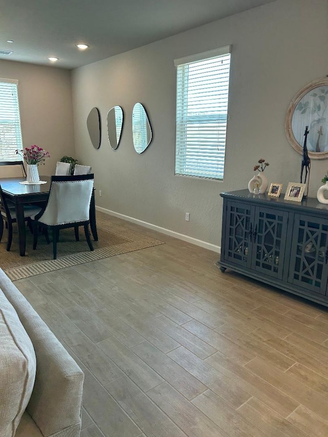 dining room featuring light hardwood / wood-style flooring