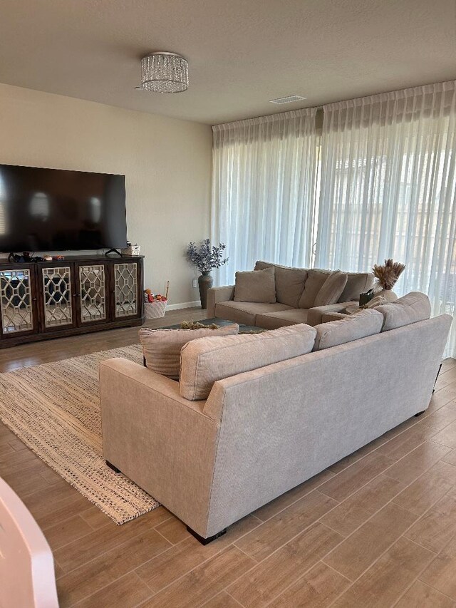 living room featuring hardwood / wood-style floors