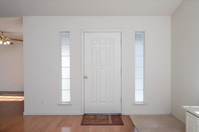 entryway with plenty of natural light and light wood-type flooring