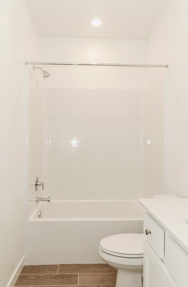 full bathroom with vanity, toilet, and shower / bath combination