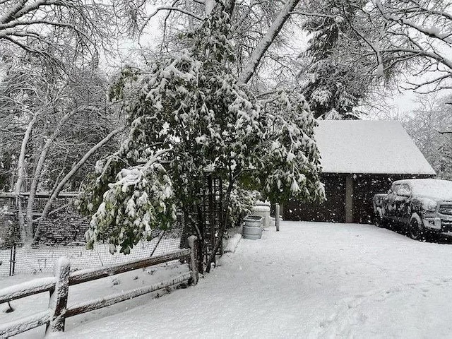 view of snowy yard