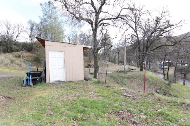 view of shed