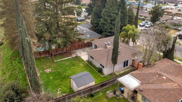 aerial view with a residential view