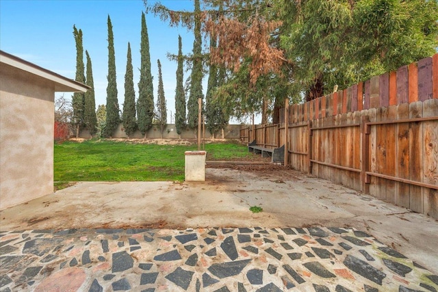 view of patio featuring a fenced backyard