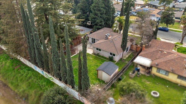 aerial view with a residential view