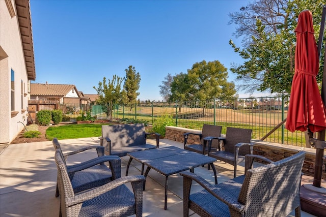 view of patio / terrace with an outdoor living space