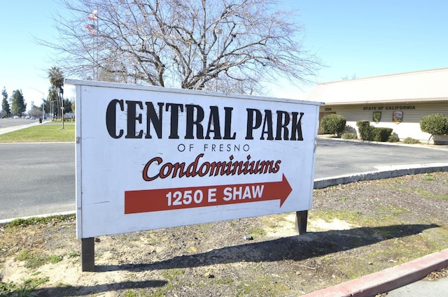 view of community sign