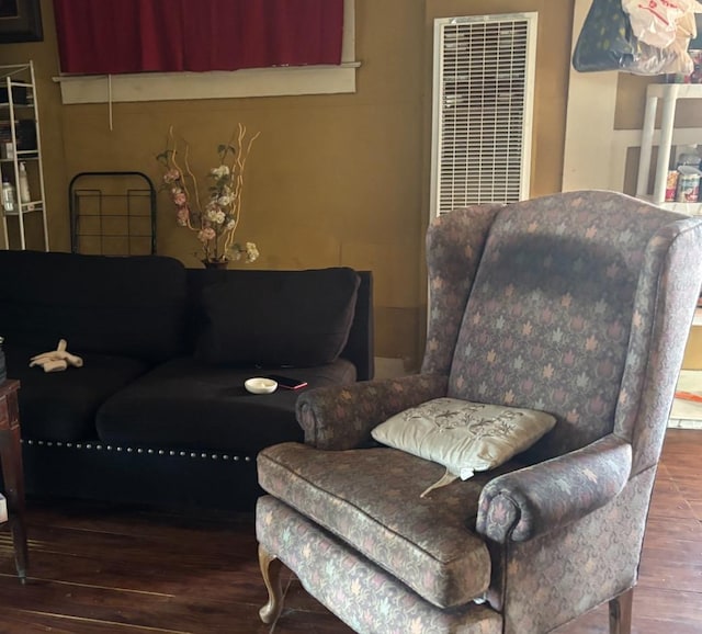 living room with hardwood / wood-style flooring