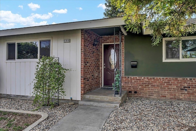 view of doorway to property