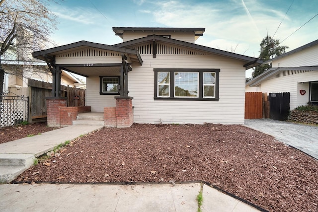 view of bungalow