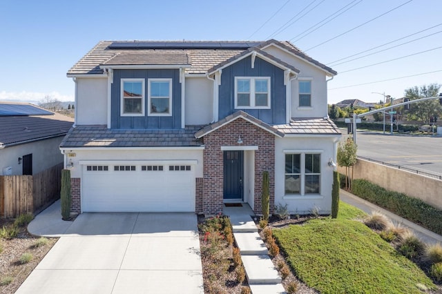 view of property with a garage