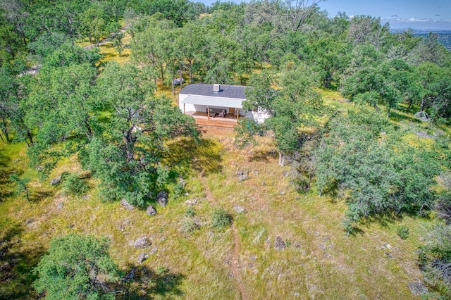 drone / aerial view with a forest view