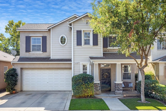 view of front facade with a garage