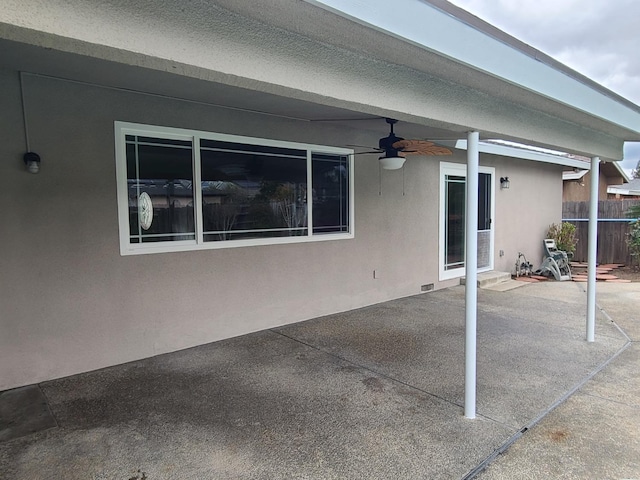 1855 Dennis Ave, Clovis, CA 93611 - view of patio / terrace with fence and ceiling fan