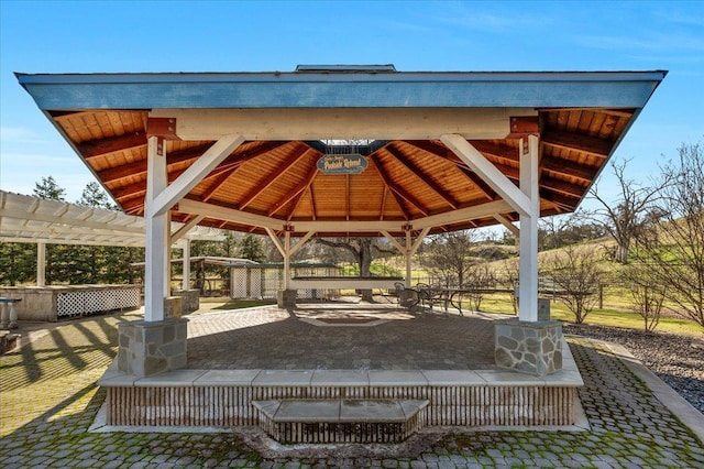 view of community with a gazebo