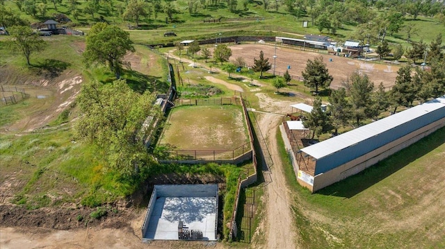 drone / aerial view with a rural view