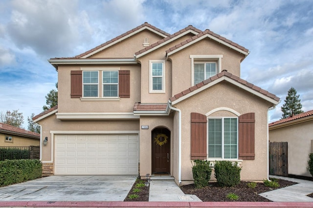 view of front of house with a garage