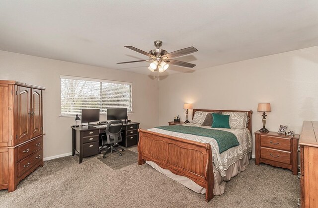 16526 Paula Rd, Madera, CA 93636 - bedroom featuring light colored carpet, baseboards, and ceiling fan