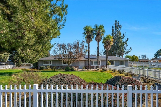 ranch-style house with a front yard