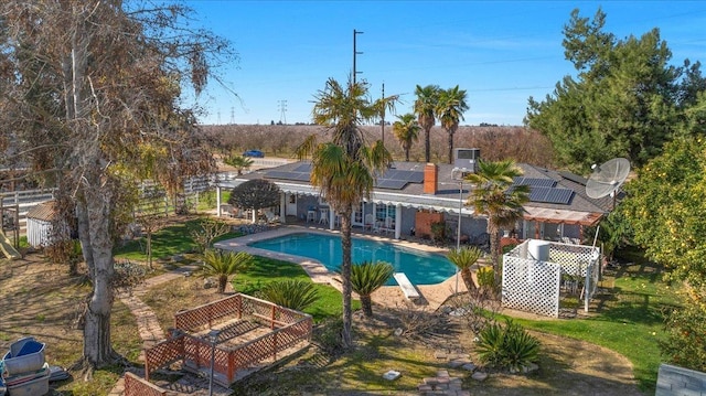 8302 S Leonard, Fowler, CA 93625 - outdoor pool featuring a pergola and a patio