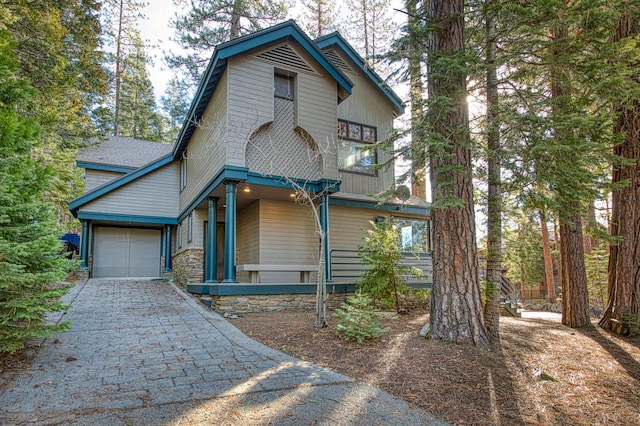 view of front of house with a garage