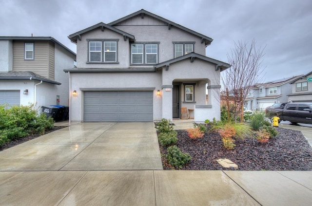 view of property featuring a garage