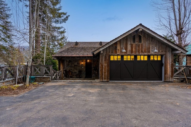 view of front of house with a garage