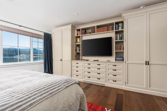 bedroom featuring dark hardwood / wood-style floors