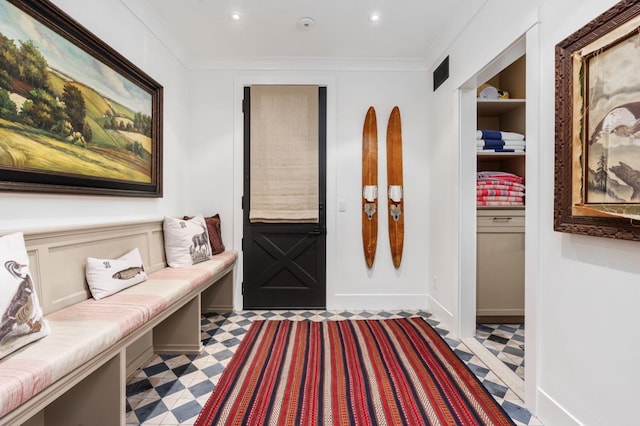 entryway with ornamental molding