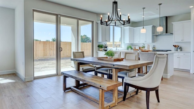 dining room with light hardwood / wood-style floors