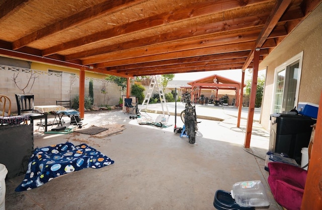 view of patio with a gazebo