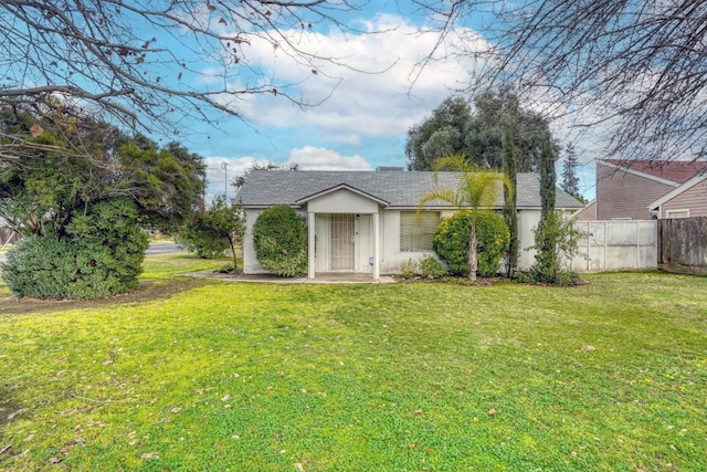 exterior space with a front yard