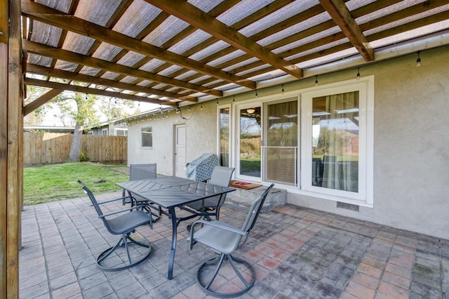 view of patio / terrace with a pergola