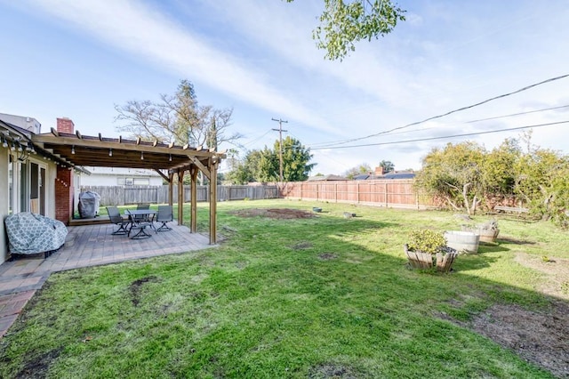 view of yard with a patio area