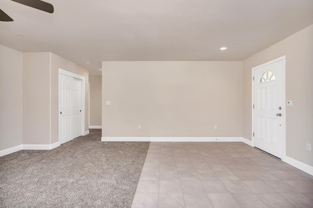 208 E Florence Ave, Fresno, CA 93706 - spare room featuring baseboards, ceiling fan, and recessed lighting