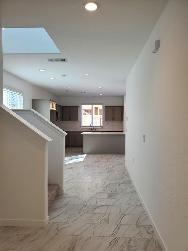 hallway with sink