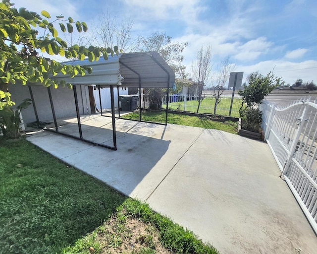 view of patio / terrace featuring a carport