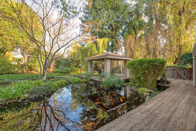 exterior space featuring a gazebo