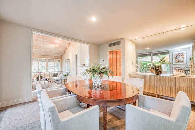 2352 W Loma Linda Ave, Fresno, CA 93711 - carpeted dining area with baseboards, visible vents, a wealth of natural light, and recessed lighting