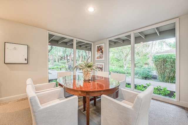 dining space featuring floor to ceiling windows and a wealth of natural light