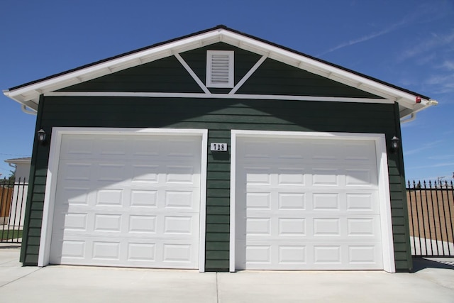 view of garage