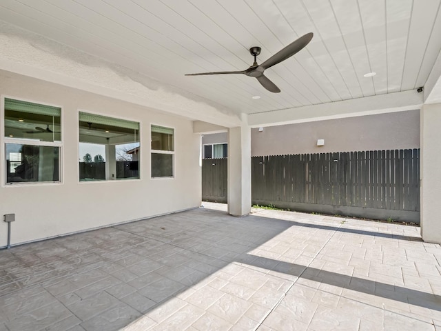 view of patio / terrace with ceiling fan