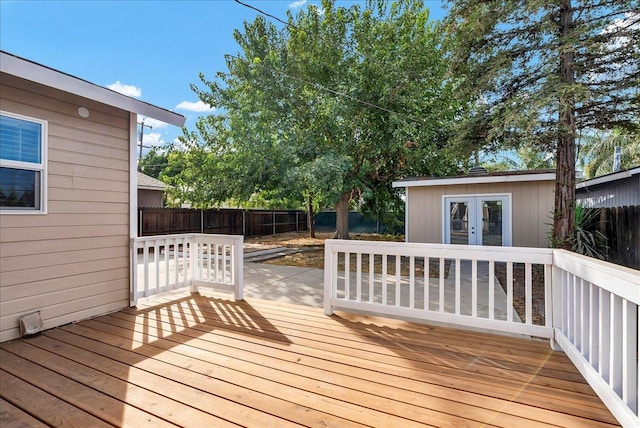 deck featuring french doors