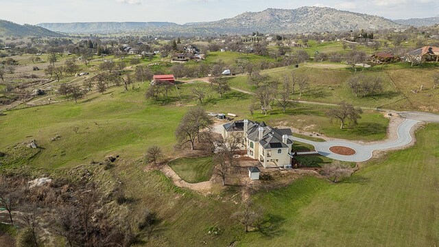 aerial view with a rural view and a mountain view