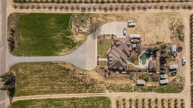 drone / aerial view featuring a rural view